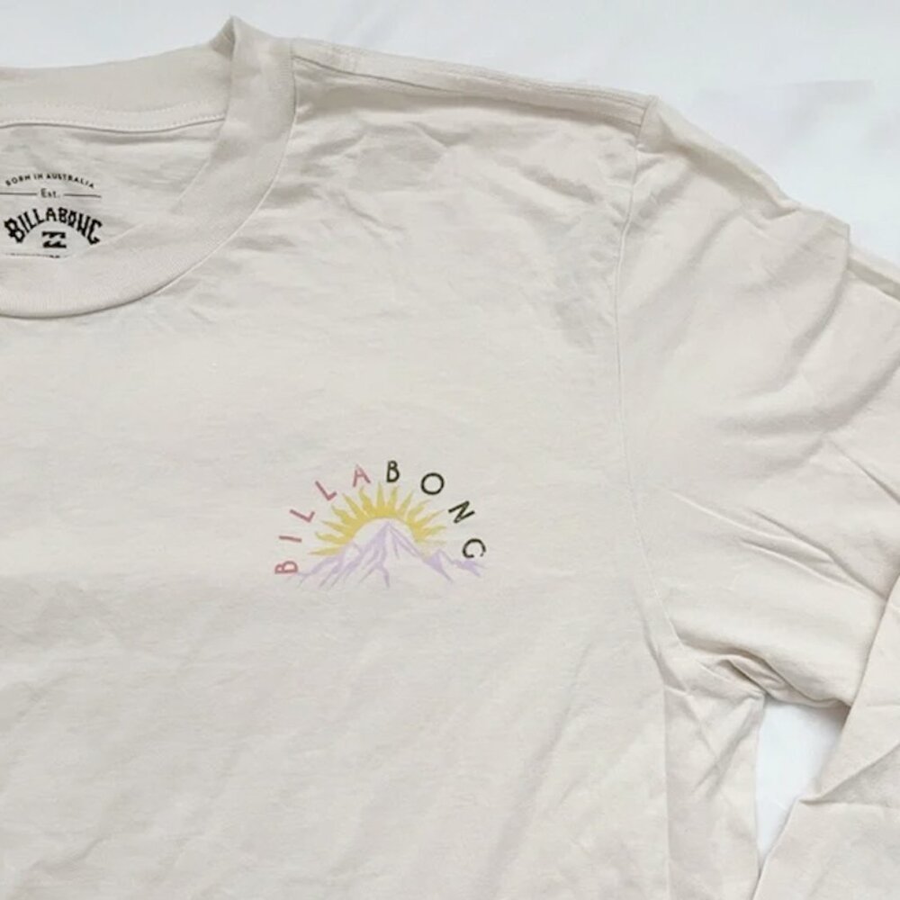 billabong | womens white graphic long sleeve surf skate hike outdoor top | sz xl - Picture 4 of 6